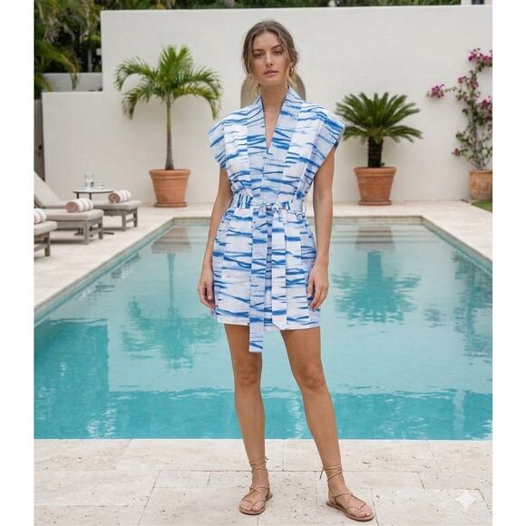 My Beachy Side Other - New my Beachy side blue & white coverup robe cotton one size